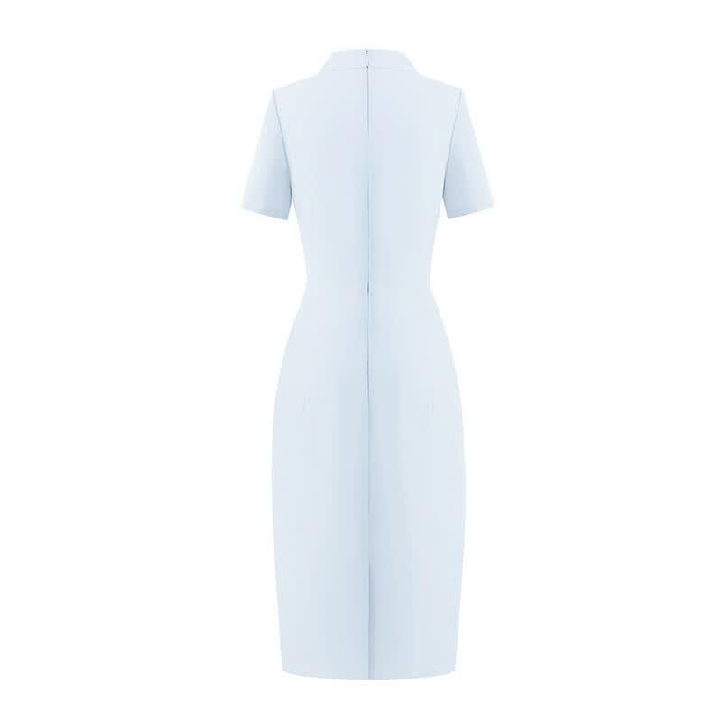 Trolman Women's Short Sleeve Bow Work Dress