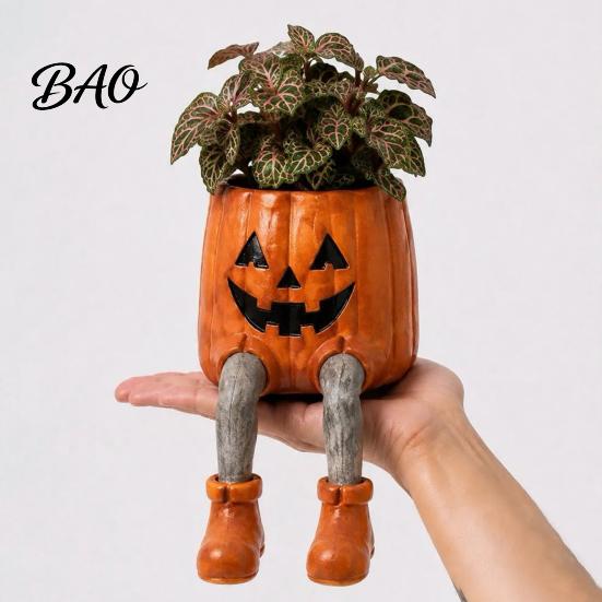 Holdbar Resin Sukkulent Holder 2 Stk. Finurlig Hængende Ben Planteholder, Hængende Siddende Blomsterpotte til Plante Sukkulenter, Sjov Halloween Skrivebord