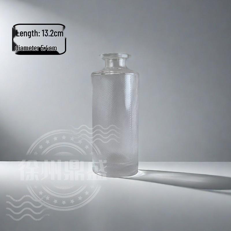 High-End Retro Glass Vase Set: Floor-Standing Transparent Ornaments In Soft Ins Style