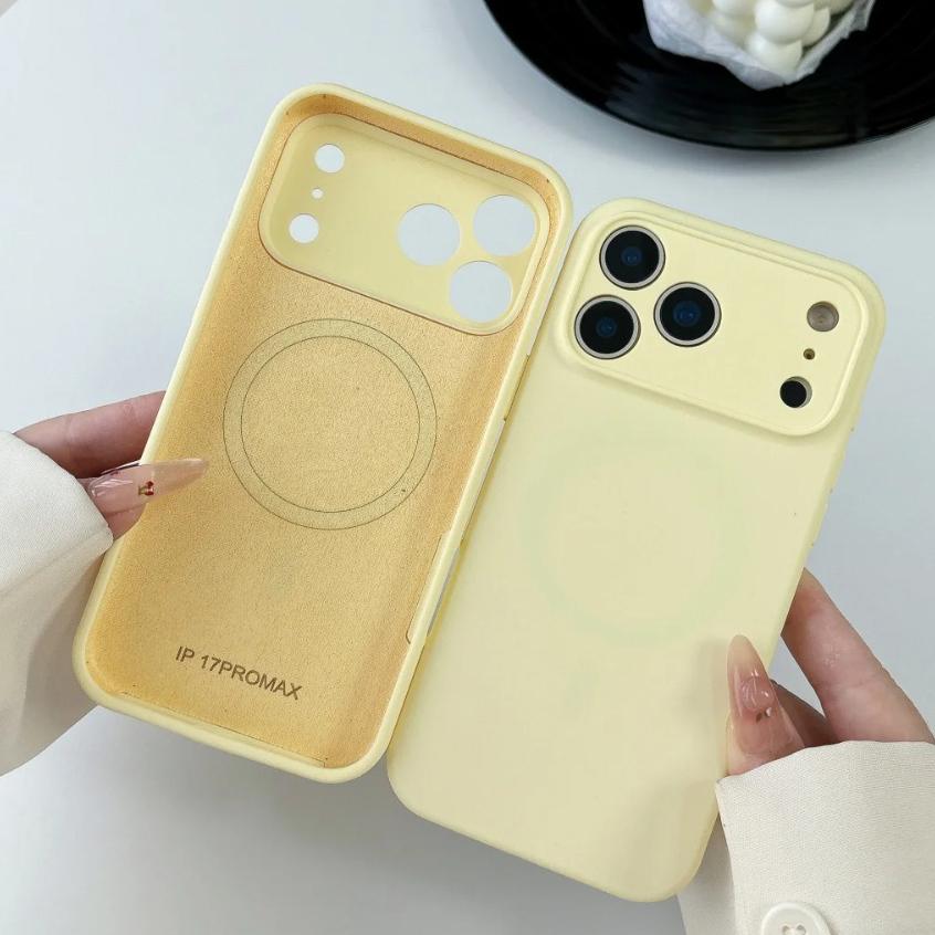 Luxury Liquid Silicone Phone Case For iPhone 17 16 15 14 13 12 Pro Max Plus Air For Magsafe Magnetic Camera Protection TPU Cover