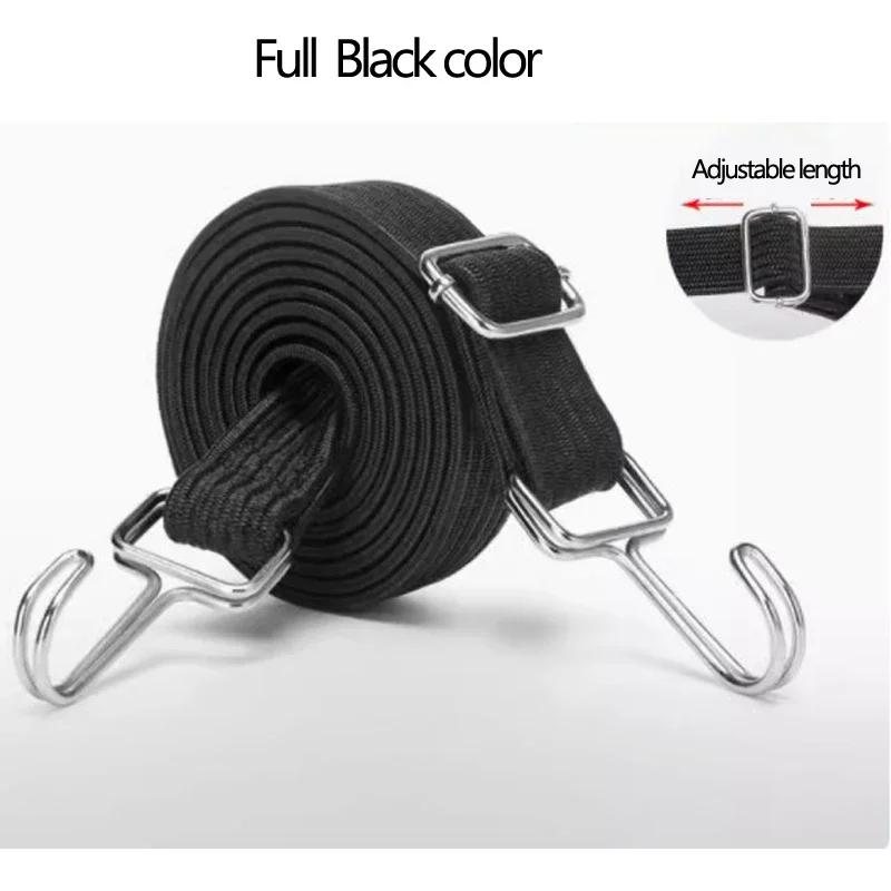 Adjustable Elastic Tie Down Strap 1-5M High‑Tension Binding Rope With Hooks For Motorcycle Bike Luggage Cargo Secure Fixing