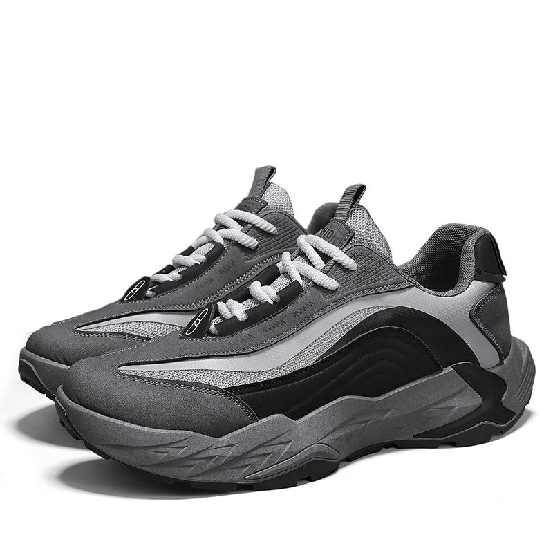 Autumn Men's Running Thick Soled Tall Running Shoes Anti Slip  Wear Resistant  Simple and Lightweight Outdoor Hiking Shoes