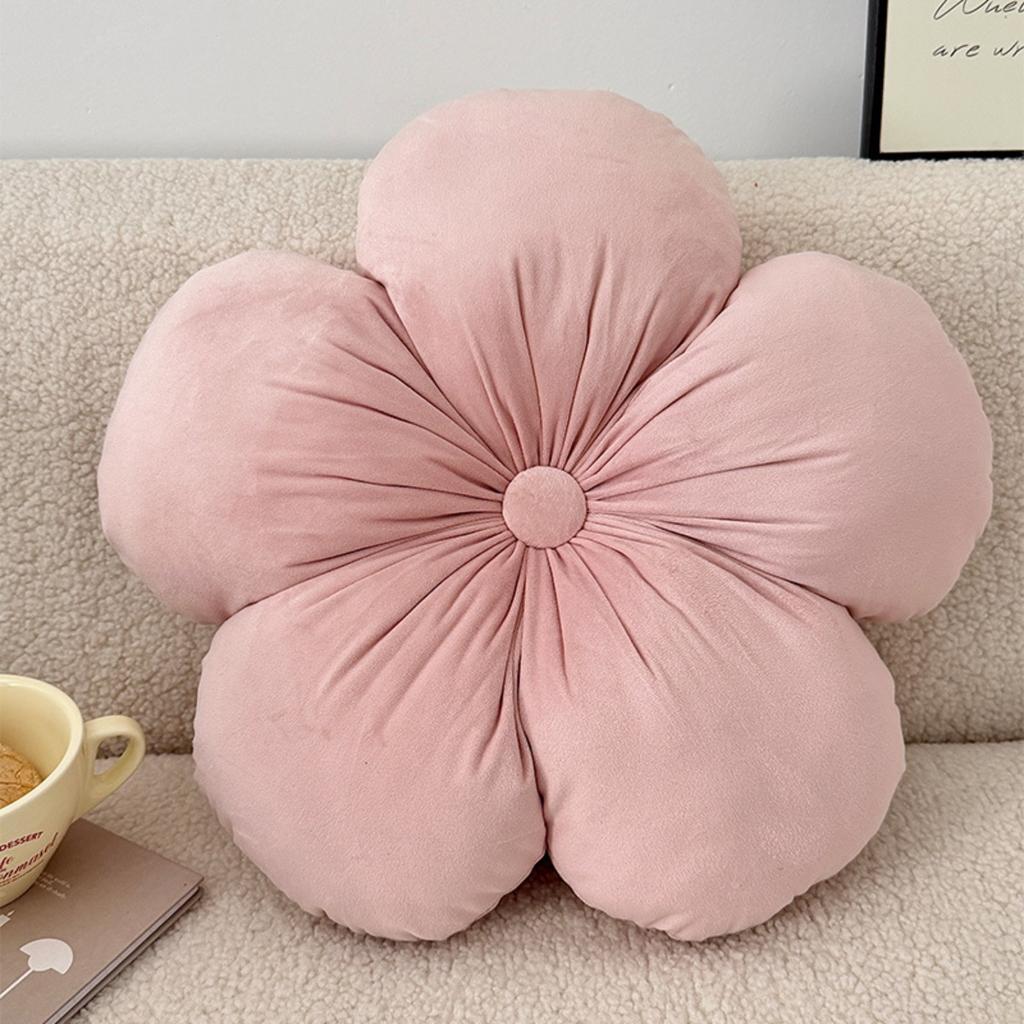 Solid color floral pillow, soft cotton floral cushion, used for sofas, beds, chairs, and home decor