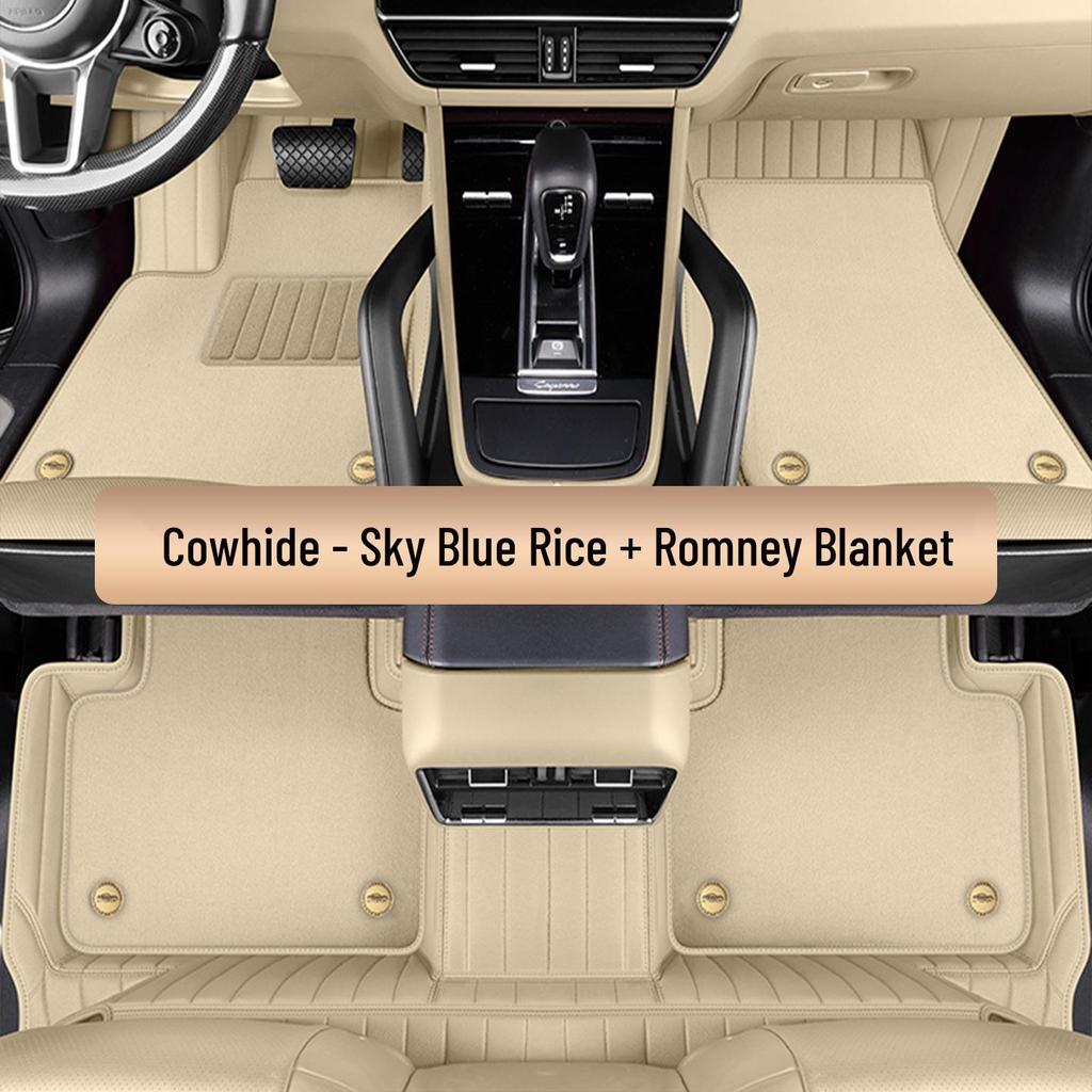 Custom-Fit Double-Layer Cowhide Floor Mats for Jike 001/007/009/X/7X/9X Vehicles