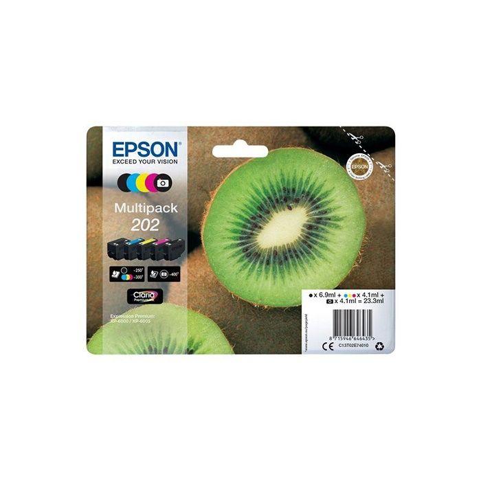 Cartouche d'encre epson 202 multipack - pack de 5 - noir, jaune, cyan, magenta, photo noire - originale