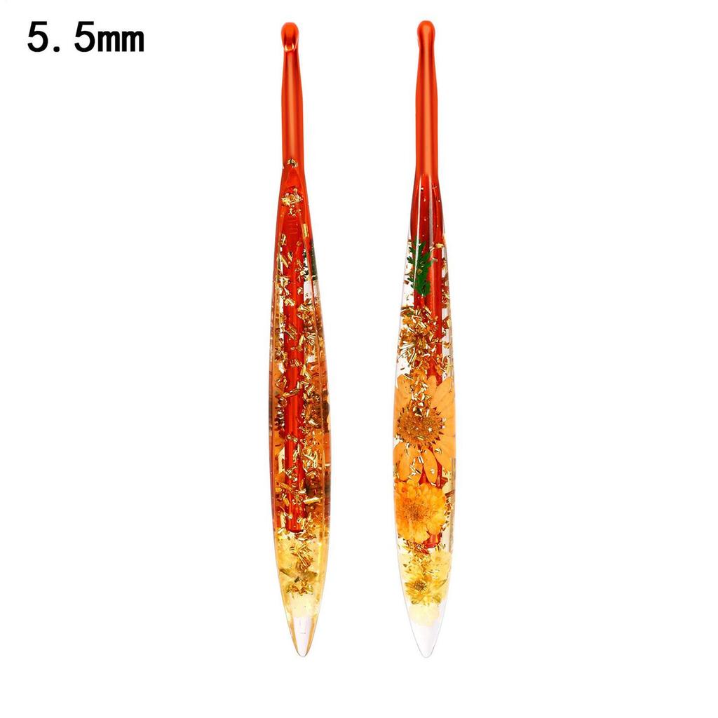 Pretty Crochet Hooks 9 PiecesStylish Floral Pattern Pretty Craft Yarn Weave Knitting Needles Crochet Kit For Blanket Doll Hat