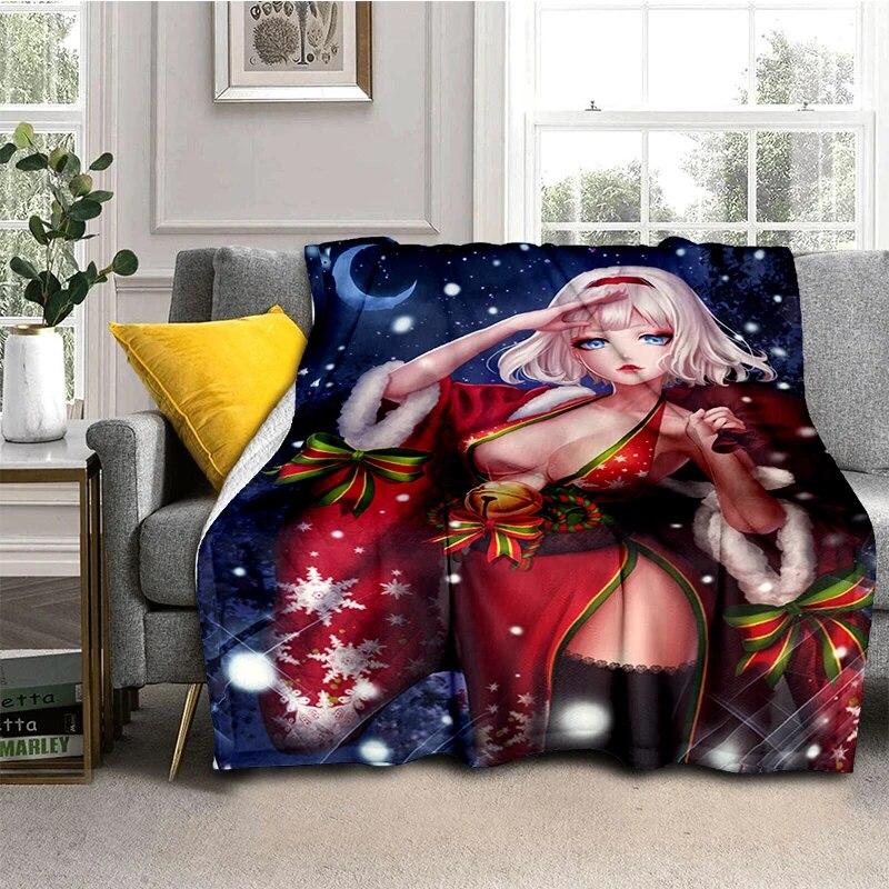 Weihnachten Sexy Schönheit Geschenk Weiche Plüsch Sofa Bett Werfen Cartoon Picknick Decken Moderne Flanell Decke Abdeckung Bettdecke Geschenk