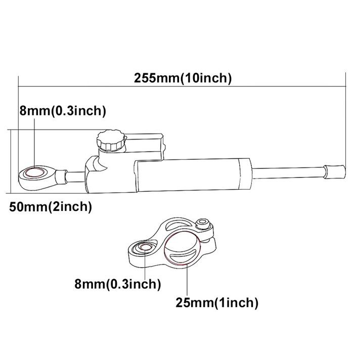 Amortisseur de direction moto Zaddox amortisseur guidon bleu
