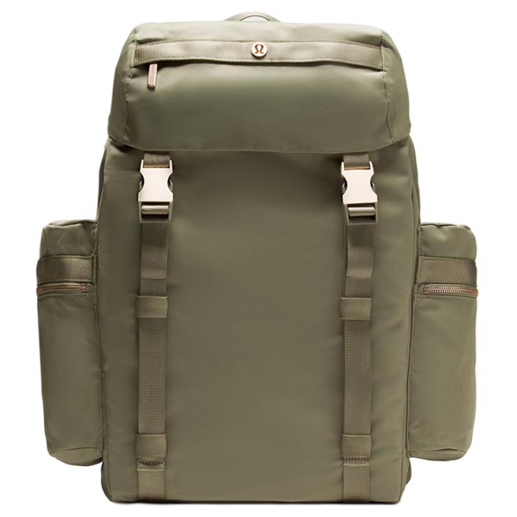 Lululemon Wunderlust 25L Logo Nylon Backpack Unisex Backpack Laurel-Green LU9AS8S-FANB-SLVR Laurel Green/BALF