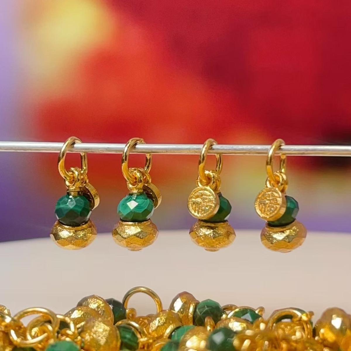 

4Pcs DIY Small Pendant Natural Stone Malachite Faceted Pendant 5x9mm For Jewelry Making DIY Necklace Bracelet Earrings Accessory 4pcs