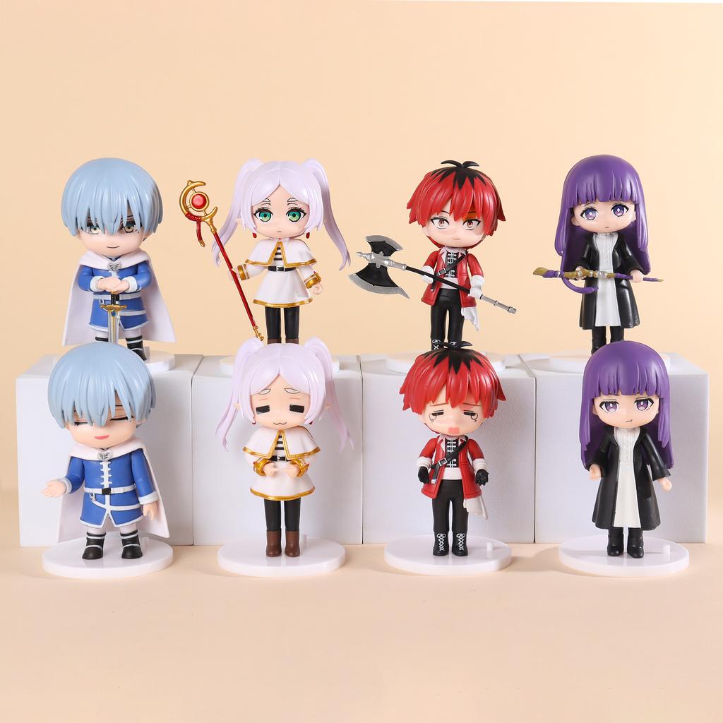4-8pcs Frieren: Past Journey's End Anime Figure Sitting Fern Action Figures Frieren Noodle Stopper Figure Collection Model Toy
