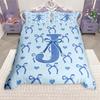 Homewish Girls Blue Bowknot Duvet Cover Set, Princess Style Bed Set, Monogrammed Bow Quilt Cover Set