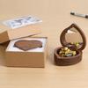 Creative Heart Shaped With Mirror Music Box Handmade  Wooden Music Box Home Decoration Ornament Birthday Gift Christmas ZG120