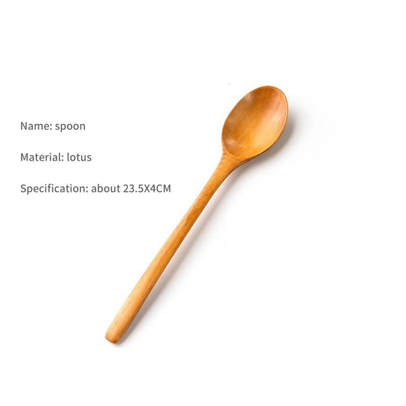 Japanese-Style Long Handle Wooden Spoon Coffee Stirring Rod Tea Dessert Spoon Mixing Soup Spoon Tableware Kitchen Supplies