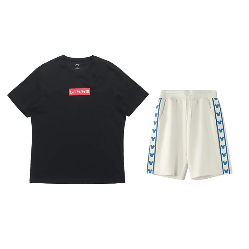 

Логотип Li Ning Буквенный Пуловер с Круглым Вырезом Короткий Рукав Модный Удобный Шорты Повседневный Спортивный Костюм Костюм Унисекс AHSSC17-2+YKSV129-1 S