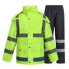 Safety Reflective Fluorescent Green Raincoat Set, Full-Body Rain Protection, Thickened for Outdoor Work, Rainproof Jacket for Traffic Rescue