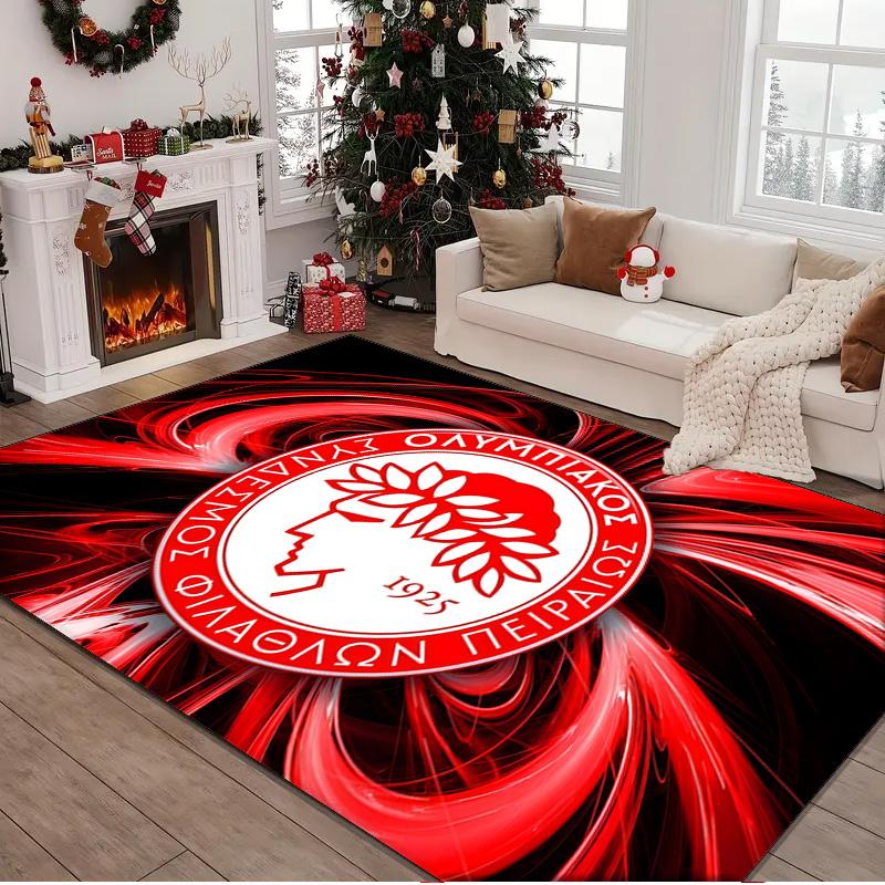 1PC rug Olympiacos Fc Team Crest Carpet, Chair Rug,Area Rug for Office Bedroom living rooms bedroom, Doormat decor Christmas fan gifts