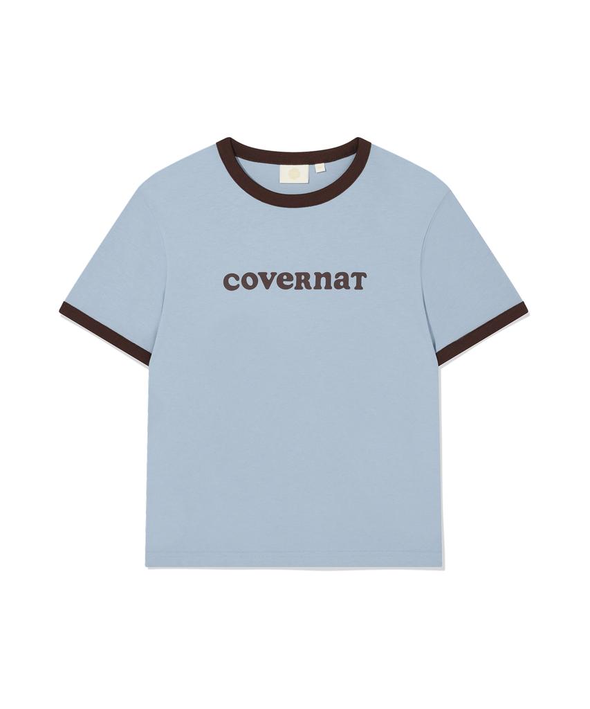 COVERNAT WOMAN Cooper Logo Ringer T-Shirt Dusty Blue