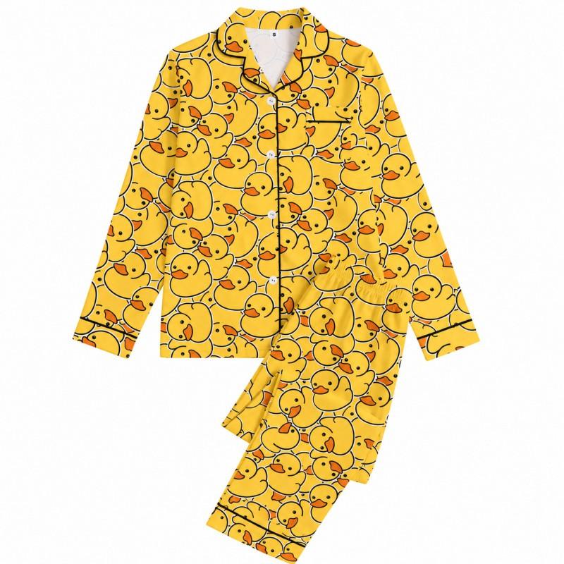 2026 Long Sleeve Cat Pajamas Set Middle-Aged Women Milk Silk Loungewear S-XL
