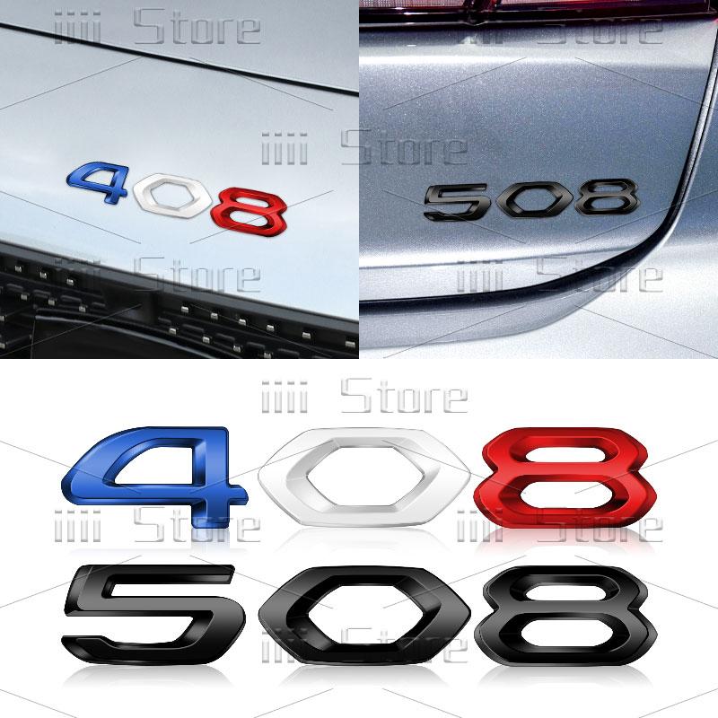 For z333 208 308 408 508 GT RCZ Emblem Chrome Metal 3D Car Sticker Rear Trunk Fender Side Decal Auto Accessories 333z