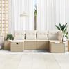VidaXL Ensemble de canapé de jardin 6 pièces avec coussins Beige Poly Rattan 3359633