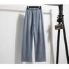 DIMANAF 2026 Sommer Neu Übergröße Damen Lange Hosen Dünn Locker Freizeit Elastischer Bund Mode Damen Unterteile Kleidung Jeans Blau