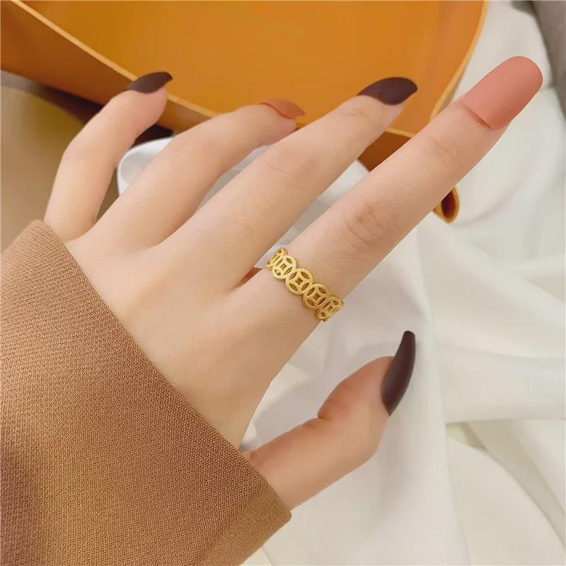 18k Gold-Plated Vintage Copper Coin Ring: Adjustable, Trendy, and Attracts Wealth