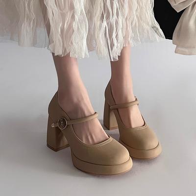 Temperament dames Mary Jane enkelschoenen lente nieuw veelzijdig geen vermoeide voeten woord hoge hakken