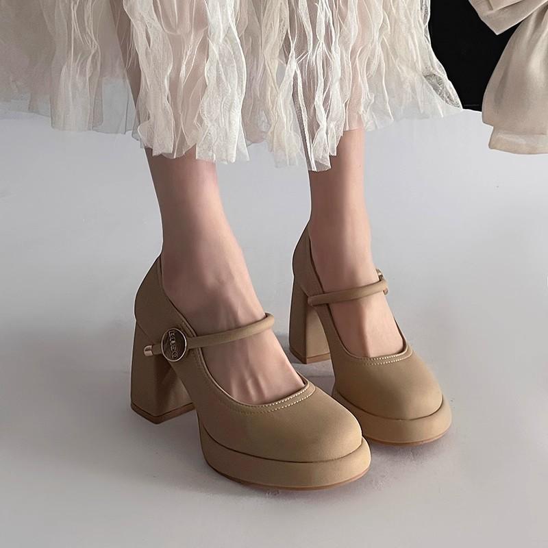 Temperament women Mary Jane single shoes spring new versatile not tired feet word high heels