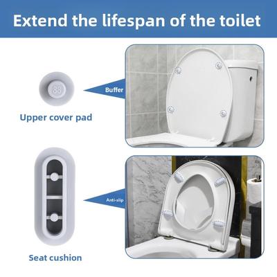 Accessoires de siège de toilette intégrés, Coussinet, Tapis en caoutchouc pour toilette, Tapis de pied à anneau, Protection