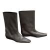 Cowhide version~ Korean niche small square head slope straight mid-tube boots women's 2025 new thin boots Chelsea boots