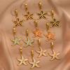 Starfish Drop Oil Titanium Steel Earrings Trendy Luxury Beach Style Stainless Steel Earrings Personalized 18K Earrings