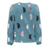 Women's Fashion Loose V-Neck Feather Print Long Sleeve Pullover Shirt Top