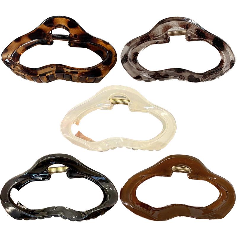 Elegant Clouds Leopard Print Hair Claws Clip Women Jelly Acrylic Hair Clamps Plastic Hairpins Barrettes Girls Hair Accessories