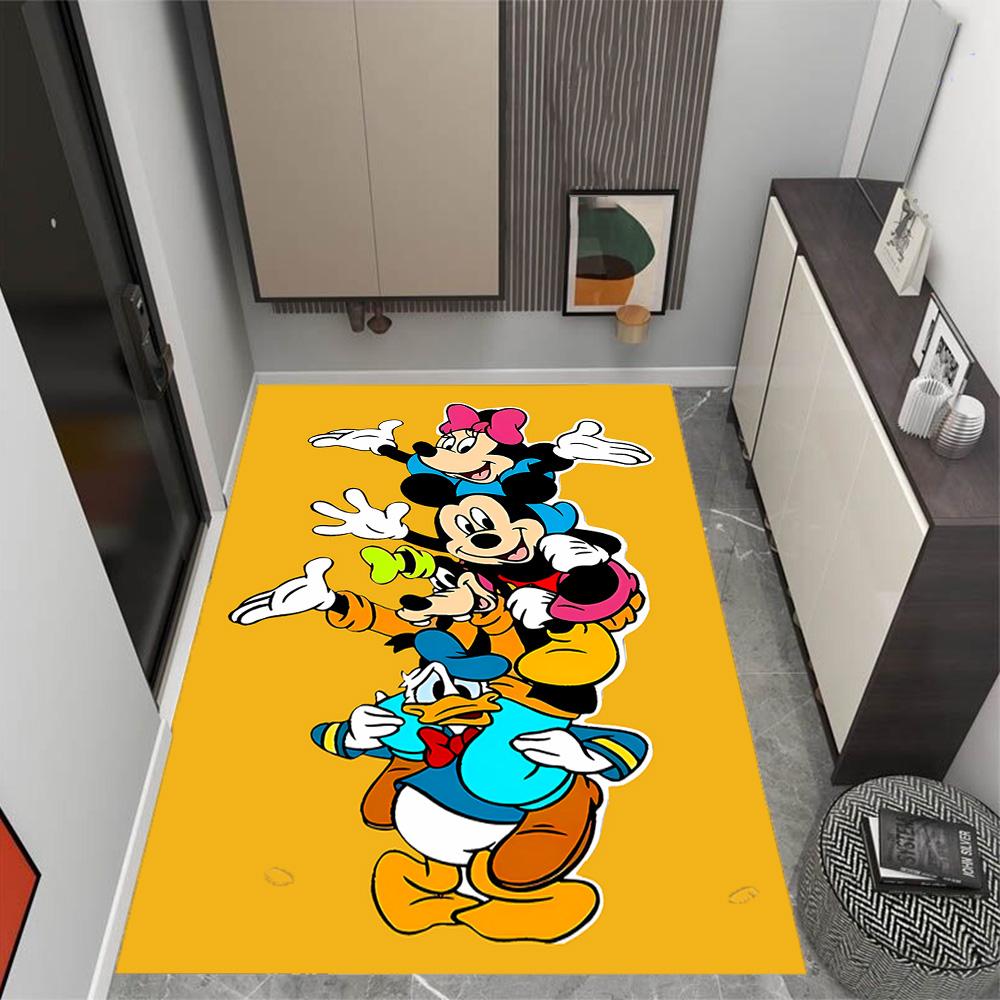 Classic Disney Characters Disney Cartoon Theme Anti-Slip Rug - Polyester, Home Decor, Suitable for Bedrooms, Living Rooms, Doorways, and Studios