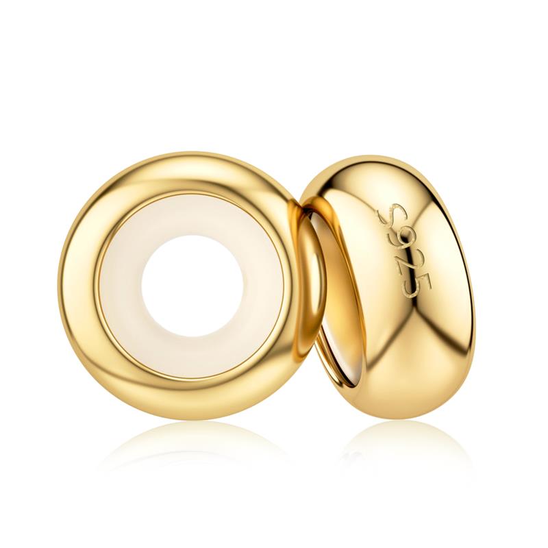 

2 шт./Лот Круглые Бусины-Разделители Силиконовая Резина Гладкие Бусины-Стопоры Подходят для Браслета, Браслета-Манжеты, Изготовления Украшений Своими Руками, Шармы 4 Цвета золотой