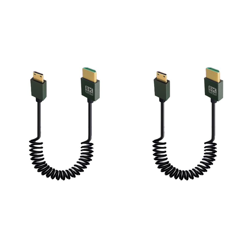 

Совместимый с HDMI 8K 2.1 в Mini HDMI спиральный кабель 48 Гбит/с(Мини от А до С)
