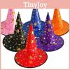 Halloween Hat For Children And Adults Magical Wizard Hat With Golden Embroidery And Five-pointed Star Design