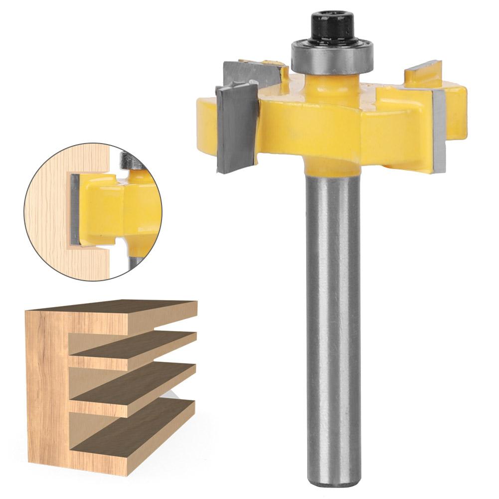 4 Blade Cemented Carbide Router Bit Milling Cutter Milling Tool Woodworking Accessories4 Blade T Slot Router Bit 6x3 8