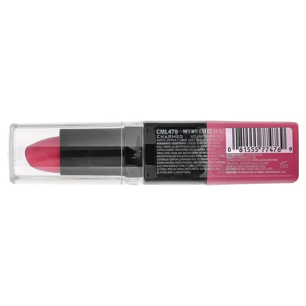 L.A. Colors, Matte Lipstick, CML476 True, 3.8g (0.13oz)