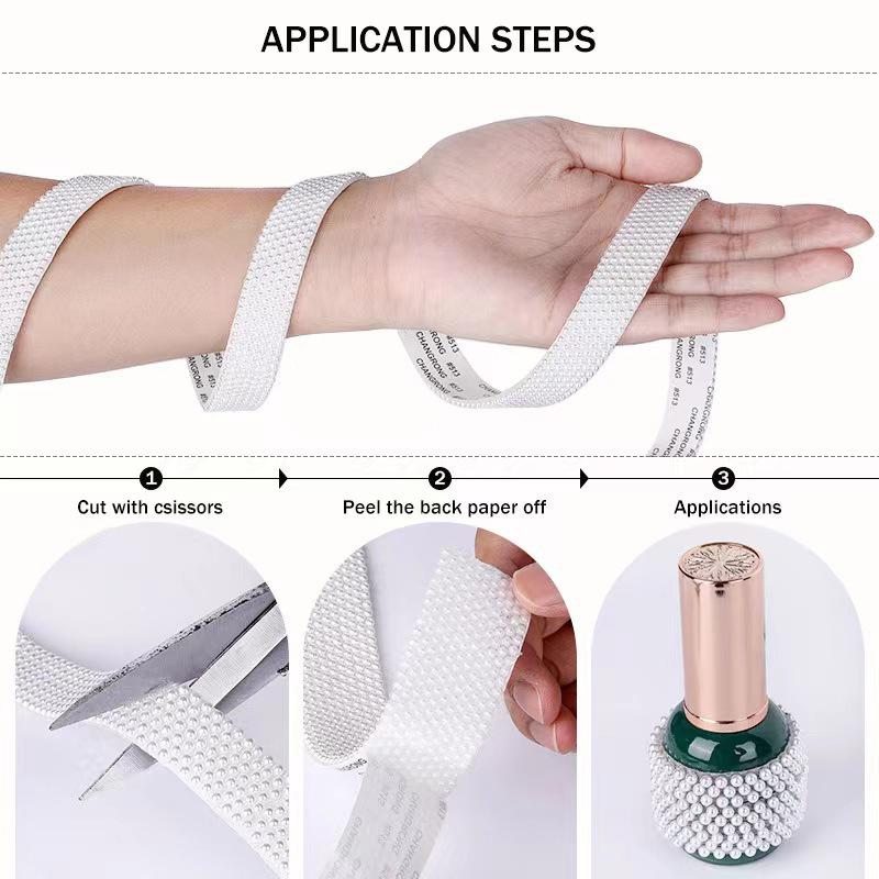 

Half Round Pearl Diamond Stickers Ribbon Stickers Faux Pearl Stickers 15MM