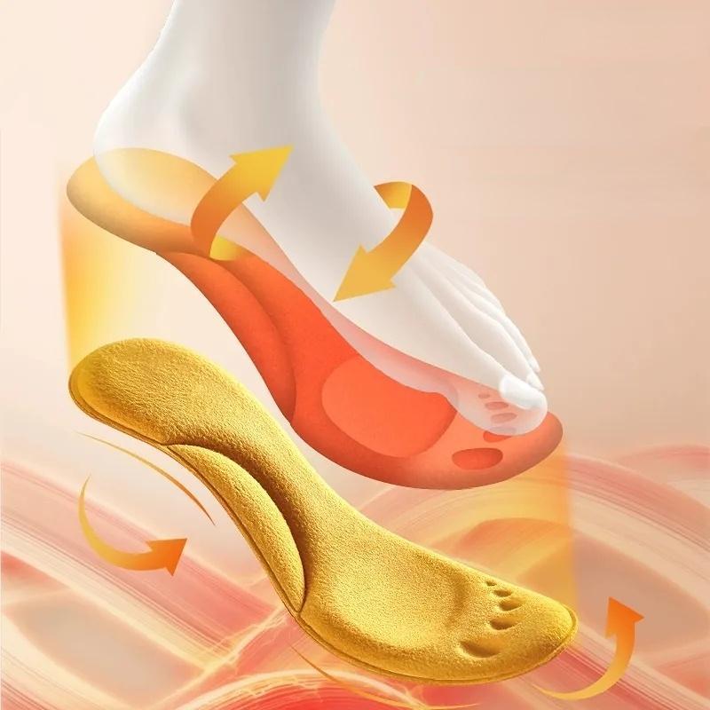 2/4 Pezzi Solette Auto-Riscaldanti Termostatiche Termiche Massaggio Memory Foam Supporto Arco Plantare Soletta per Scarpe Cuscinetti Riscaldati Inverno Uomo Donna
