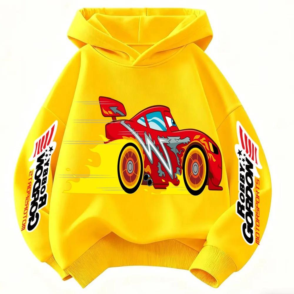 

Гоночные машины Молния Маккуин Детская толстовка с капюшоном для мальчика и девочки Осень Зима Повседневная уличная теплая мягкая спортивная одежда 100