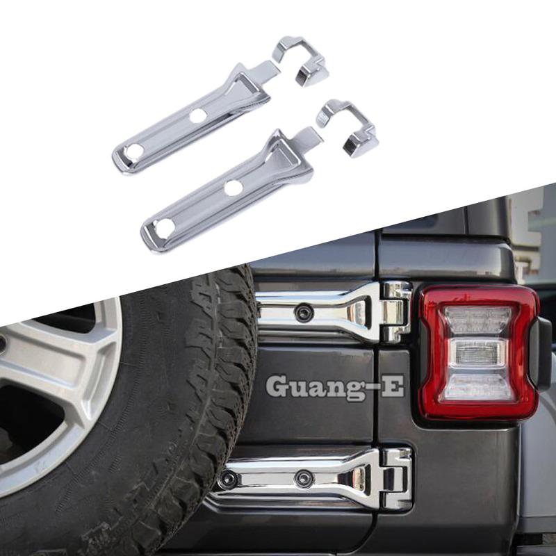 Car Rear Tail Door Hinge Covers Back Tailgate Hinges Trim Car Accessories Chrome For Jeep Wrangler JL 2018