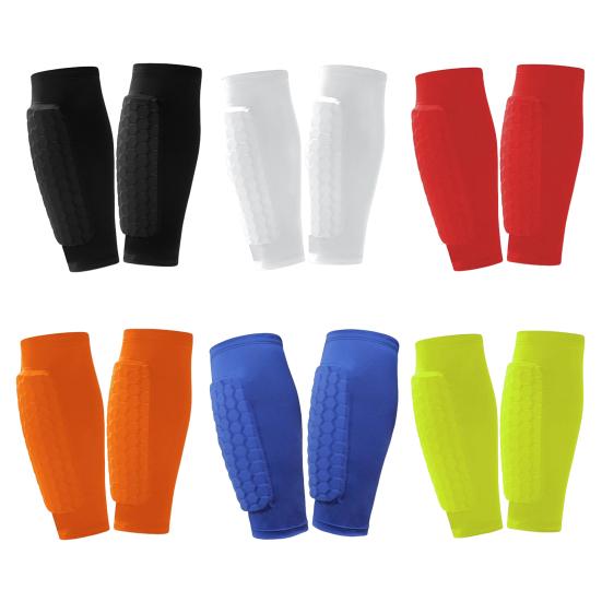 Soccer Shin Guards for Kids Youth Adult Calf Compression Sleeve with Honeycomb Pads Protective Gear for Football Soccer