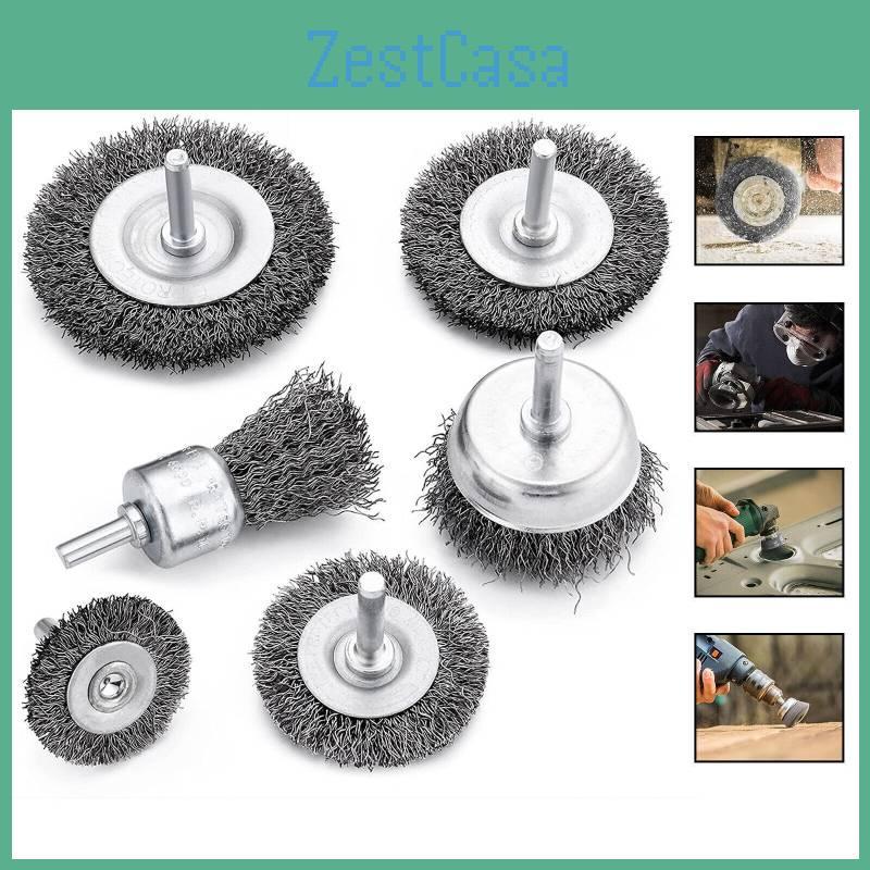 Cross-border Drill Wire Wheel Set With Handle For Polishing And Rust Removal Stainless Steel And Copper Wire Brush