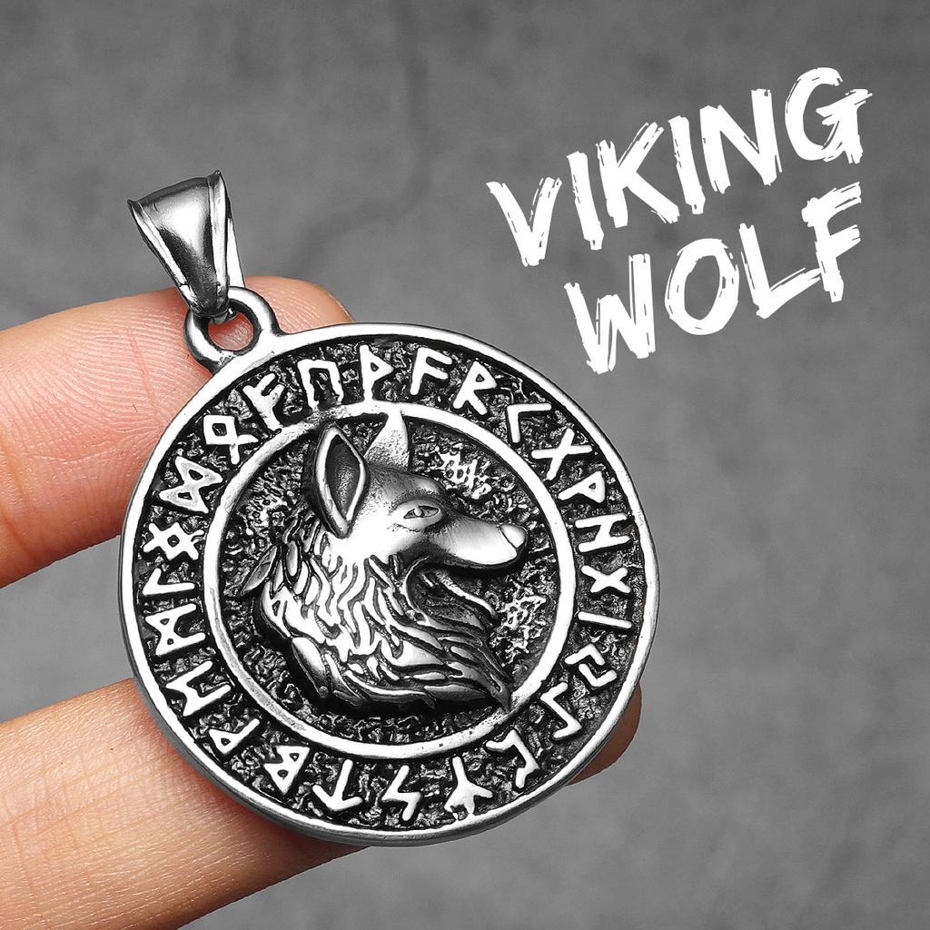 Runové Vikingové Vlk Amulety Pánské Náhrdelníky Nerezová Ocel Přívěsek Řetízek Dámské Punková Módní Šperky Nové Doplňky Dárky