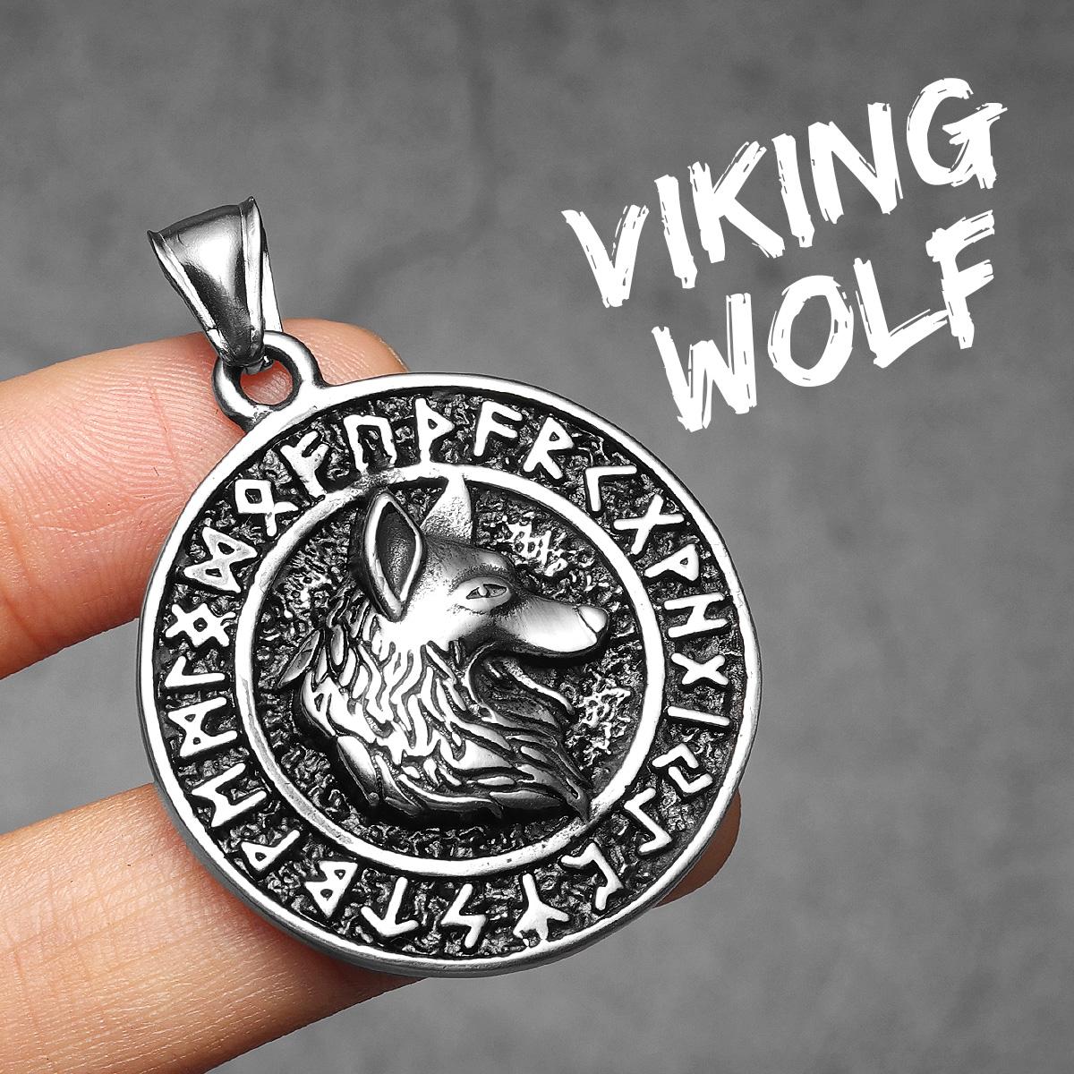 Рунические Викинги Волк Амулеты Мужские Ожерелья Стальная Цепь с Подвеской Женские Панк Модные Украшения Новые Аксессуары Подарки