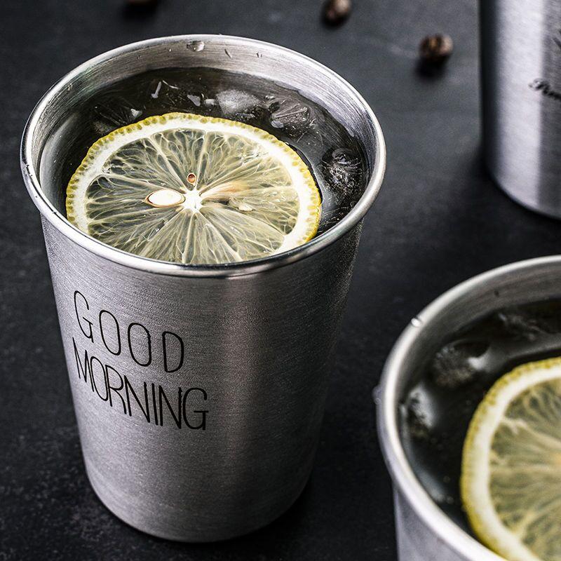 Stainless Steel Beer Wine Cup Portable Silver Beer Tumbler Cocktail Juice Milk Cup Metal Drinking Mug For Bar Outdoor Drinkware