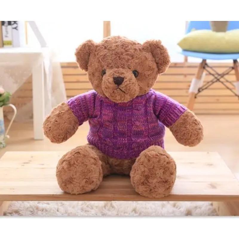 Latest Style Adorable Sweater Bear Plush Toys Stuffed Animals Plush Soft Teddy Bear Cloth Doll Birthday Gift Kids Toys Pillow